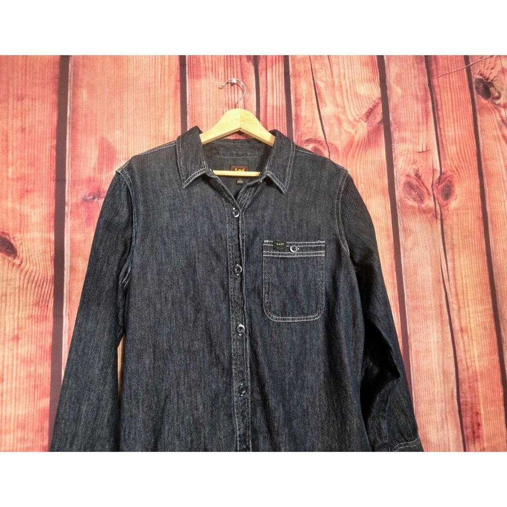 Lee Dark Blue Denim Shirt Dress M - Picture 3 of 8